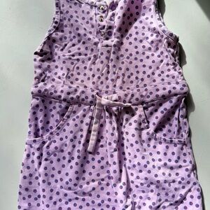 Purple Polka Dot Kids Casual Dress